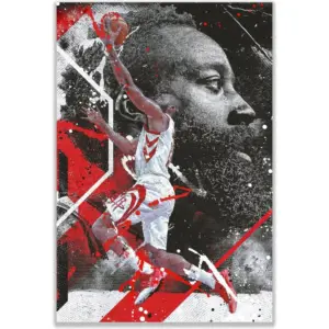ALAYRA Basketball Stars Ja Harden Stephen Curry LeBron Ja Poster Canvas Art Bedroom Wall Decor Kids Room Decor Inspirational Gift (Harden) 01