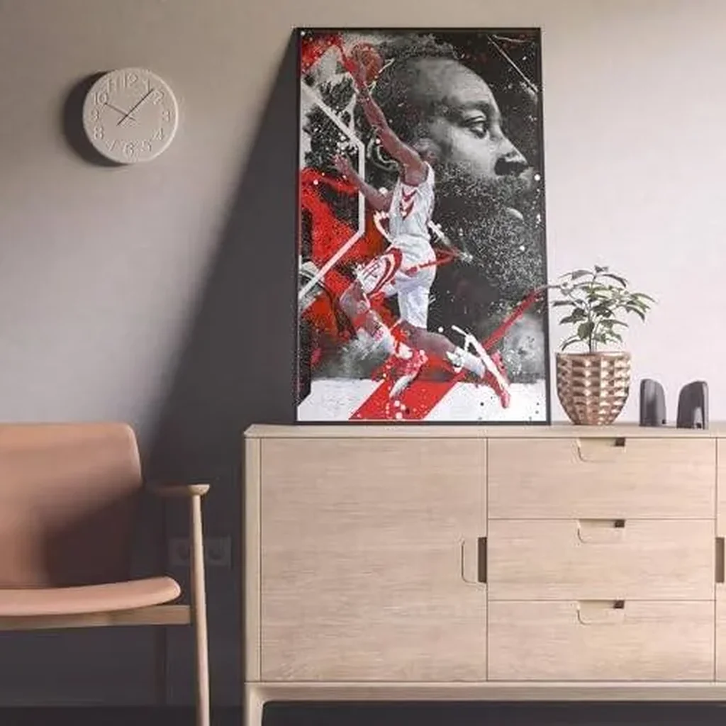 ALAYRA Basketball Stars Ja Harden Stephen Curry LeBron Ja Poster Canvas Art Bedroom Wall Decor Kids Room Decor Inspirational Gift (Harden) 01 - Image 3