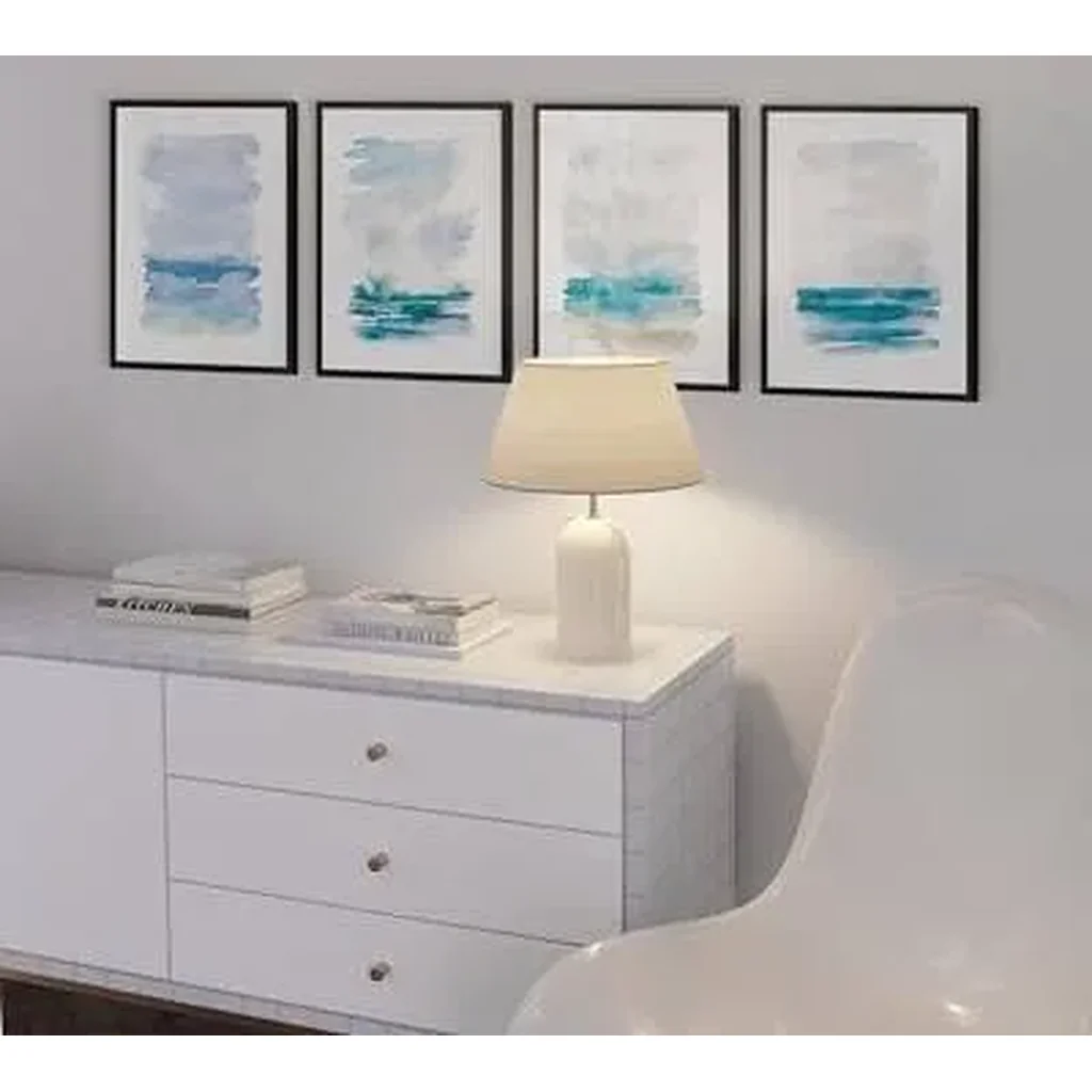 ALAYRA Beach Poster Abstract Painting Set of 4 - Nature Posters, Beach Art, Ocean Poster, Posters of Beach Scenes, Blue Posters for Room Aesthetic, Blue Art (Unframed, 11x14) 01 - Image 4