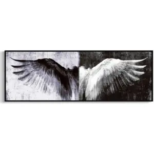 ALAYRA Black and White Angel Wings Wall Art, Large Modern Abstract Canvas Painting Poster Prints Nordic Wall Decor Picture for Living Room Bedroom Home Decoration, 20x60in, Unframed 01