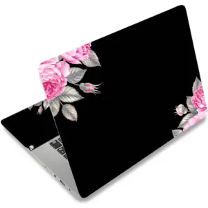ALAYRA Black Flower 11.6 13 13.3 14 15 15.6 Inch Netbook Laptop Skin Sticker Reusable Protector Cover Case for Laptop Notebook FY-NEK-11 01