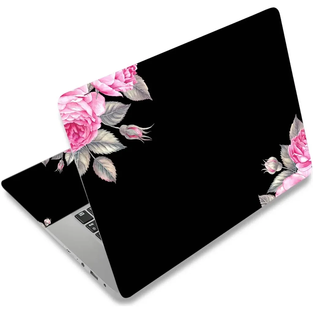 ALAYRA Black Flower 11.6 13 13.3 14 15 15.6 Inch Netbook Laptop Skin Sticker Reusable Protector Cover Case for Laptop Notebook FY-NEK-11 01