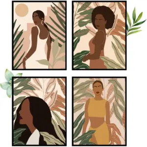 ALAYRA Black People Wall Art, Poster, African Woman Wall Art Paintings - Unframed (8x10) 01