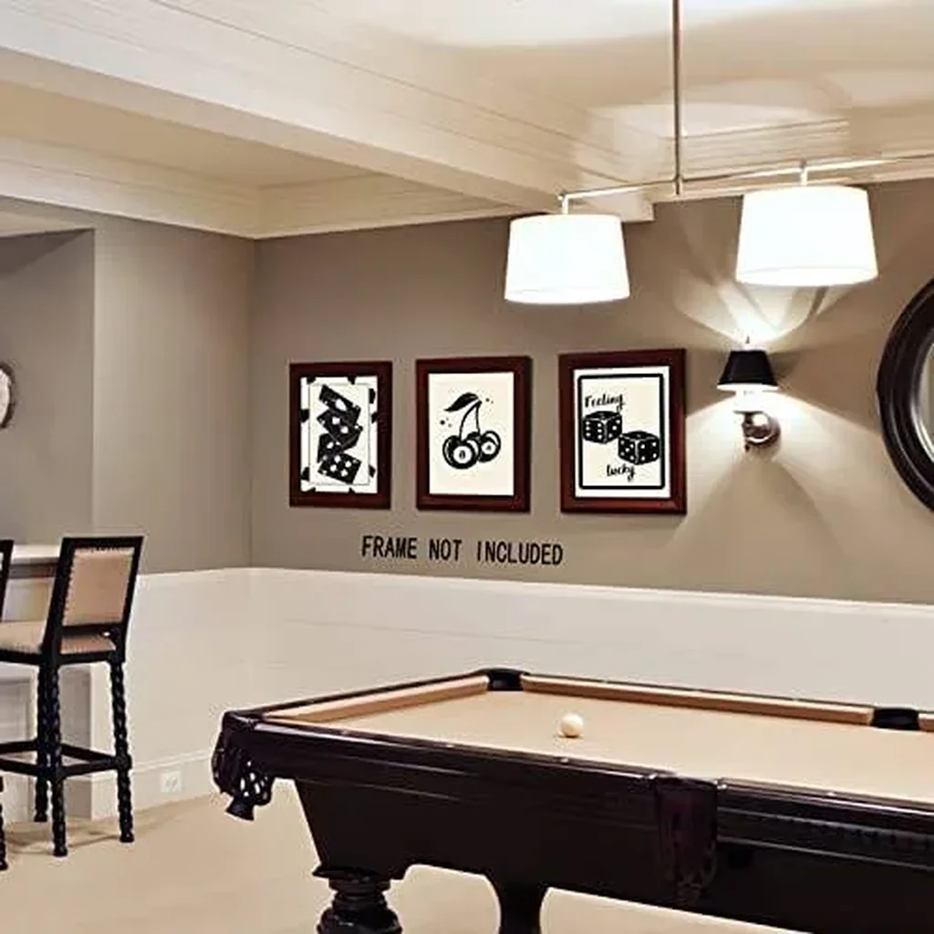 ALAYRA Black Poker Cards Dice 8 Ball Cherries Posters for Casino Game Table Room Aesthetic 3 Pieces Canvas Wall Art Funny Retro Trendy Casino Gaming Room Decor for Man Gift (3p 12X18inch Unframed) 01 - Image 2