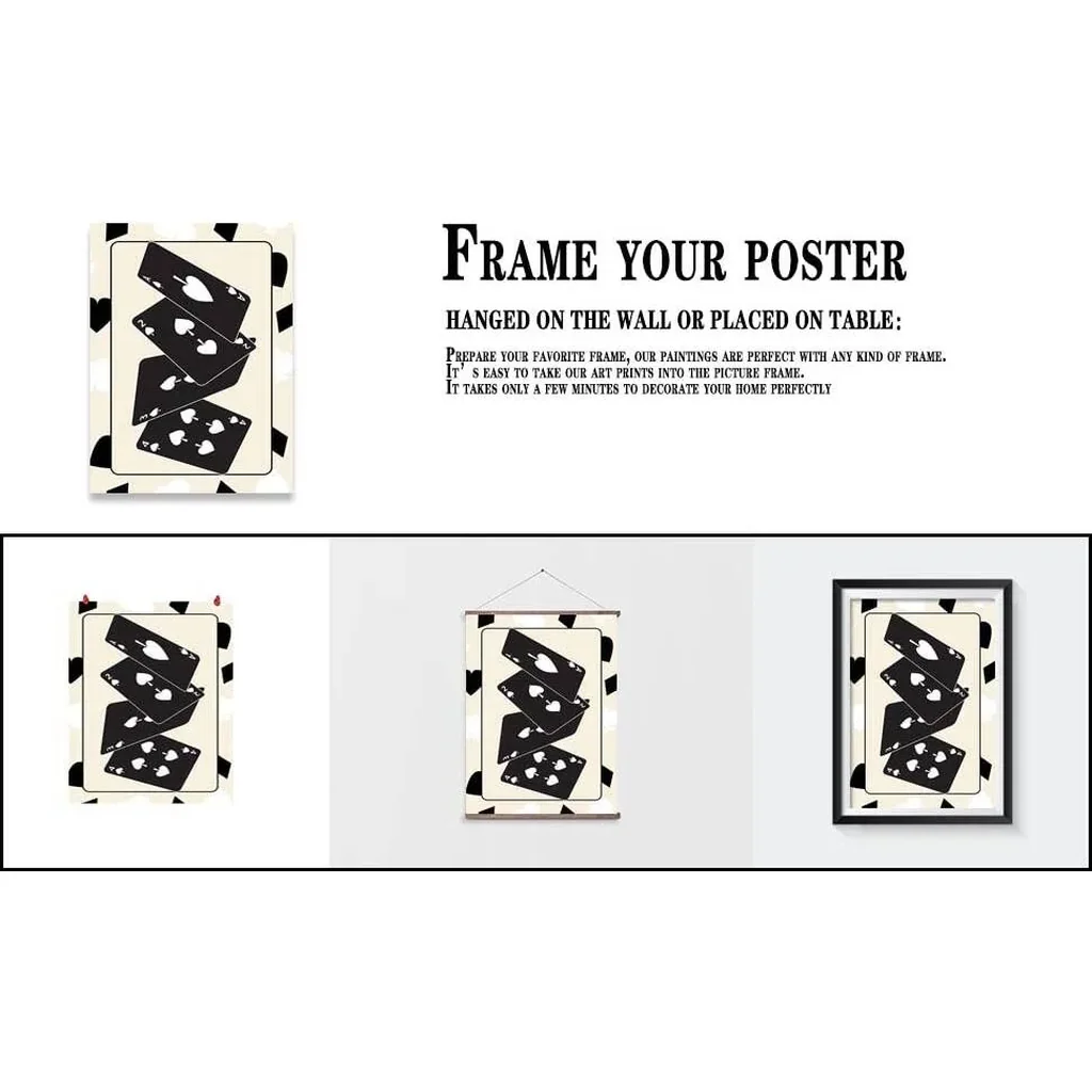 ALAYRA Black Poker Cards Dice 8 Ball Cherries Posters for Casino Game Table Room Aesthetic 3 Pieces Canvas Wall Art Funny Retro Trendy Casino Gaming Room Decor for Man Gift (3p 12X18inch Unframed) 01 - Image 7