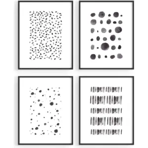ALAYRA Black White Abstract Wall Art - Abstract Wall Art Black White Art Artwork for Walls Black White Wall Art for Living Room (11"x14" UNFRAMED) 01