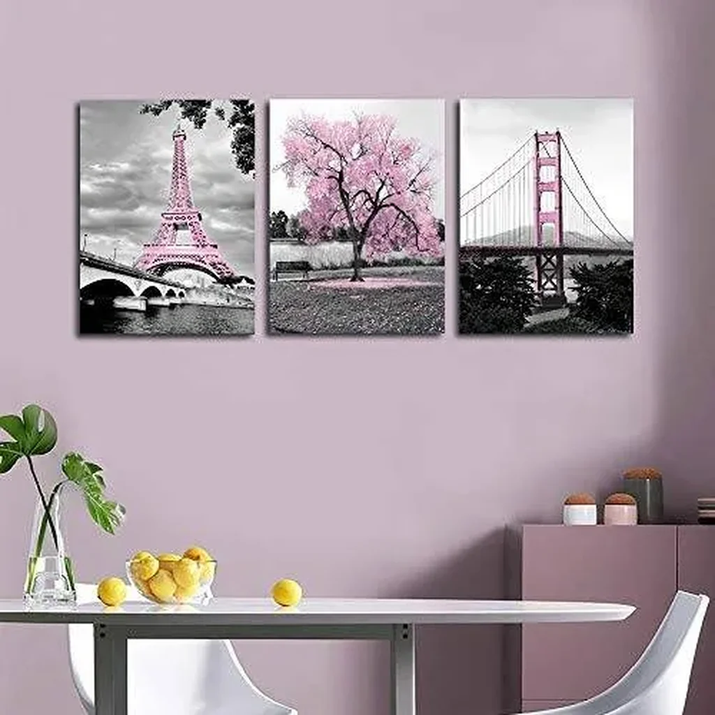 ALAYRA Black White Blue Rose Flowers Canvas Wall for Home Decor 16''x24''x3panel 01 - Image 4