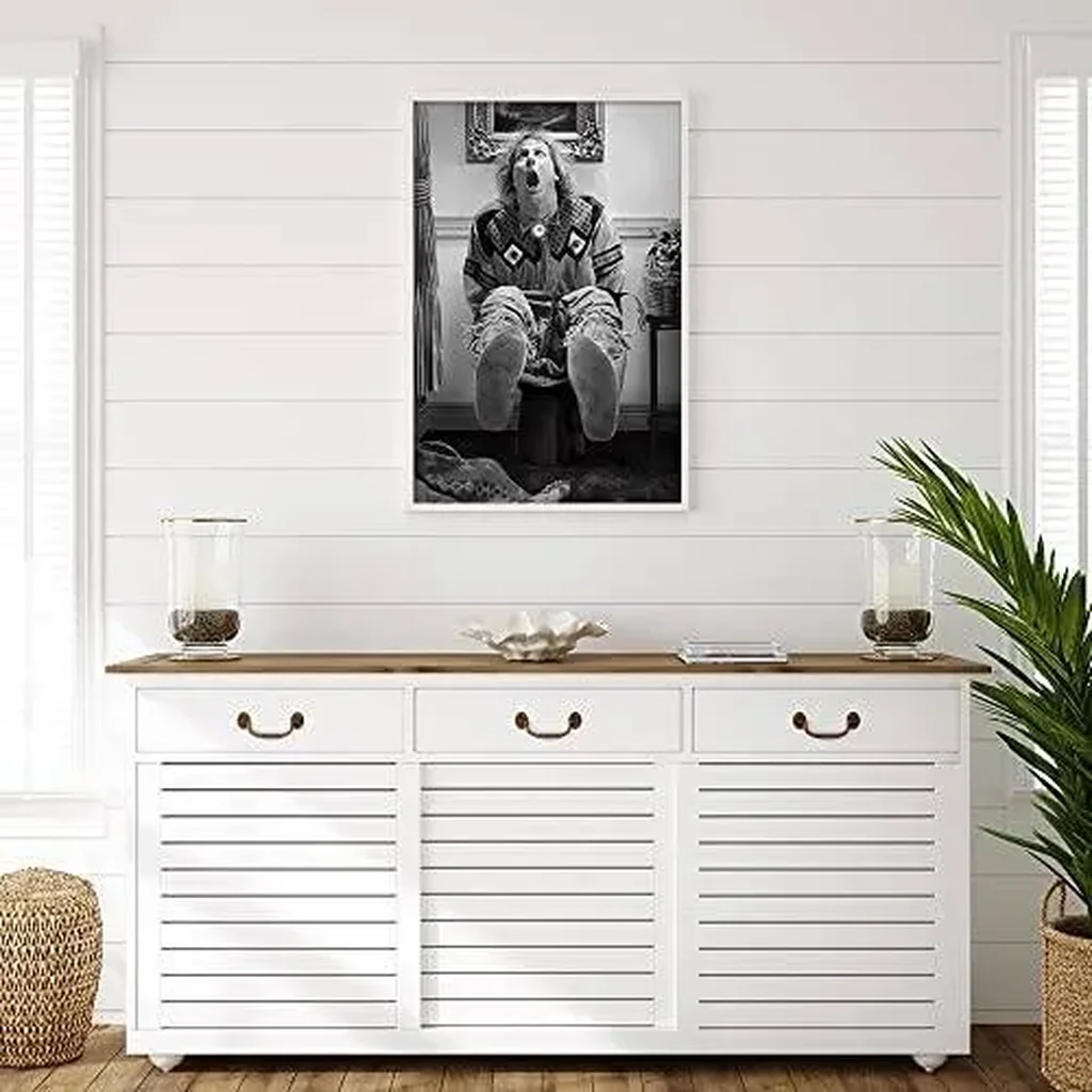 ALAYRA Black White Vintage Humor Movie Dumb and Dumber Aesthetic Posters Retro Classic Funny Harry Dunne on Toilet Canvas Wall Art Modern Funky Prints Paintings Bathroom Decor 12x16in Unframed 01 - Image 3