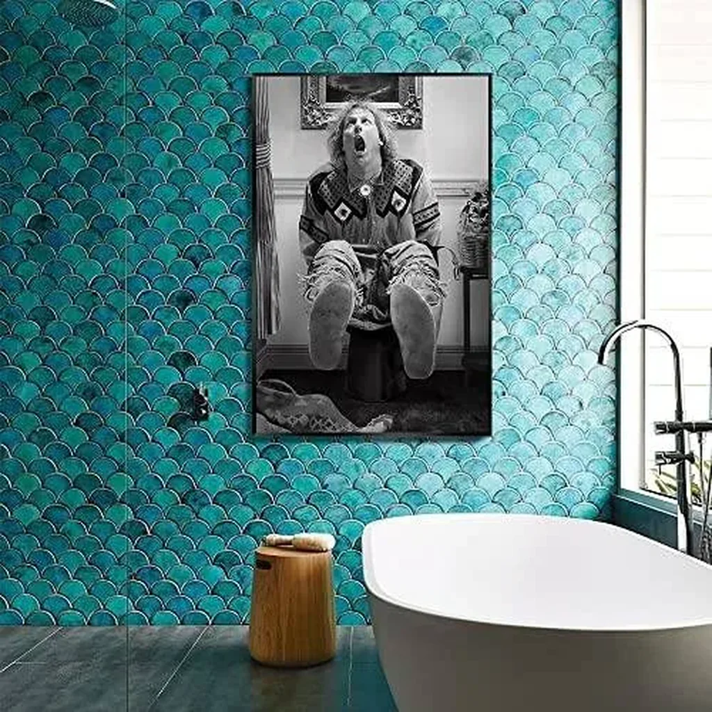 ALAYRA Black White Vintage Humor Movie Dumb and Dumber Aesthetic Posters Retro Classic Funny Harry Dunne on Toilet Canvas Wall Art Modern Funky Prints Paintings Bathroom Decor 12x16in Unframed 01 - Image 5