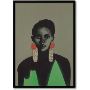 ALAYRA Black Woman Art Printing Boho Black Female Wall Art, Black Girl Art Poster, Vintage Fashion Prints Photos Artwork, Abstract African American Woman Wall Art Decor for Home Bedroom (16x24inch UNF