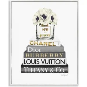 ALAYRA Blooming White Floral Display on Glam Designer Bookstack 01