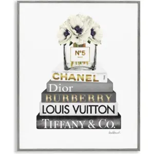 ALAYRA Blooming White Floral Display on Glam Designer Bookstack, Design by Amanda Greenwood 01