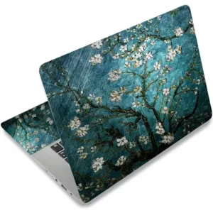 ALAYRA Blue Apricot Flower 12.1 13 13.3 14 15 15.4 15.6 Inches Personalized Laptop Skin Sticker Universal Netbook Skin Sticker Reusable Notebook PC Art Protector 01