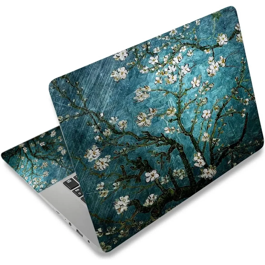 ALAYRA Blue Apricot Flower 12.1 13 13.3 14 15 15.4 15.6 Inches Personalized Laptop Skin Sticker Universal Netbook Skin Sticker Reusable Notebook PC Art Protector 01