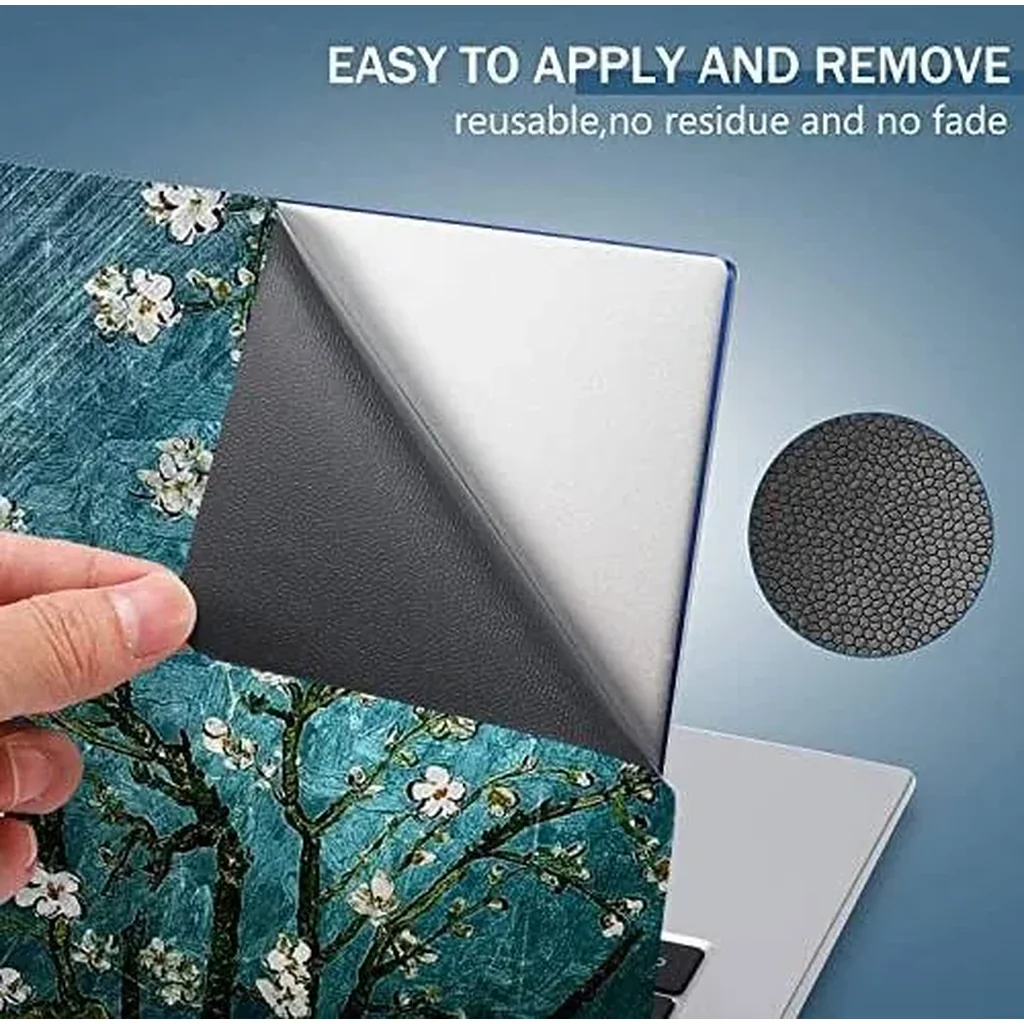 ALAYRA Blue Apricot Flower 12.1 13 13.3 14 15 15.4 15.6 Inches Personalized Laptop Skin Sticker Universal Netbook Skin Sticker Reusable Notebook PC Art Protector 01 - Image 3