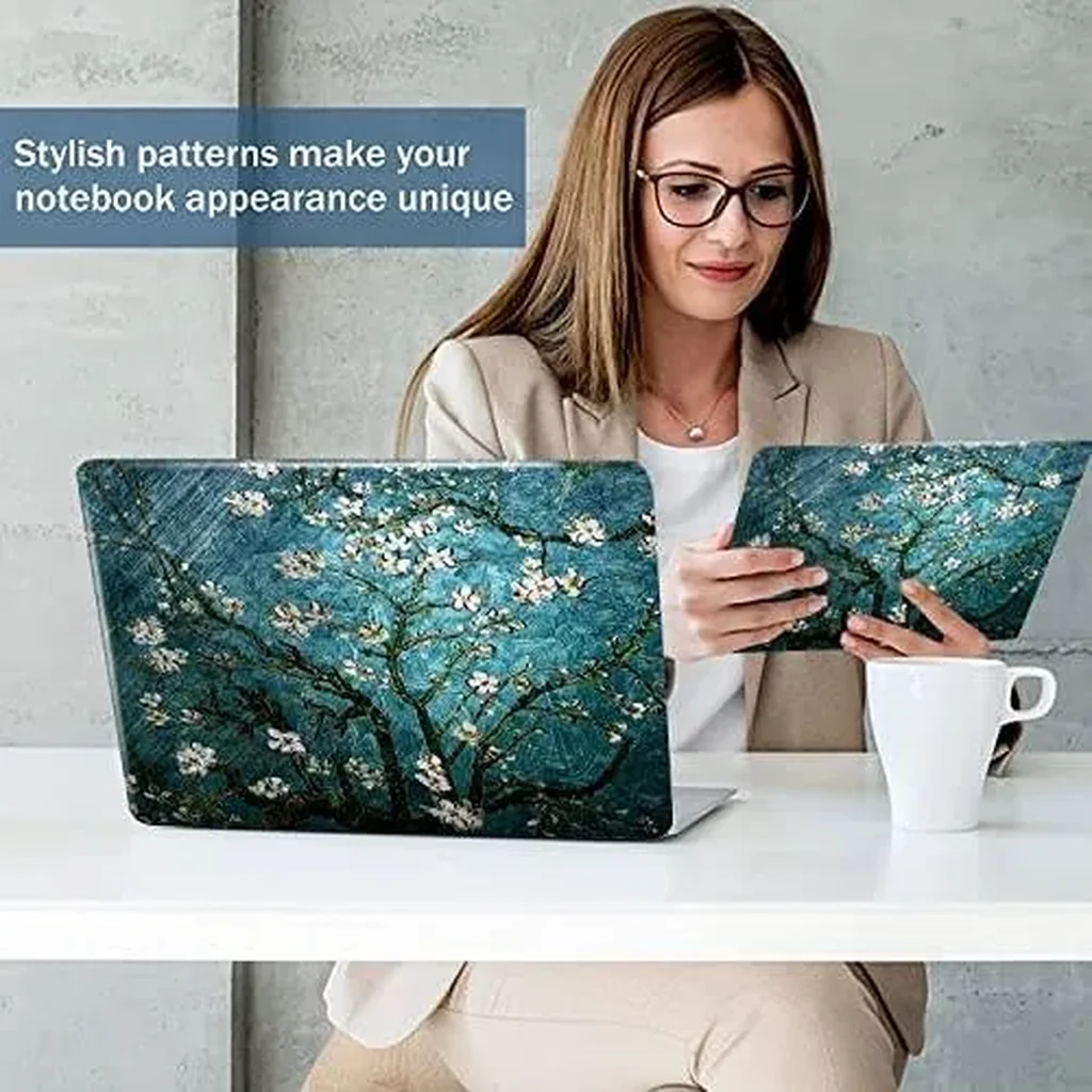ALAYRA Blue Apricot Flower 12.1 13 13.3 14 15 15.4 15.6 Inches Personalized Laptop Skin Sticker Universal Netbook Skin Sticker Reusable Notebook PC Art Protector 01 - Image 4