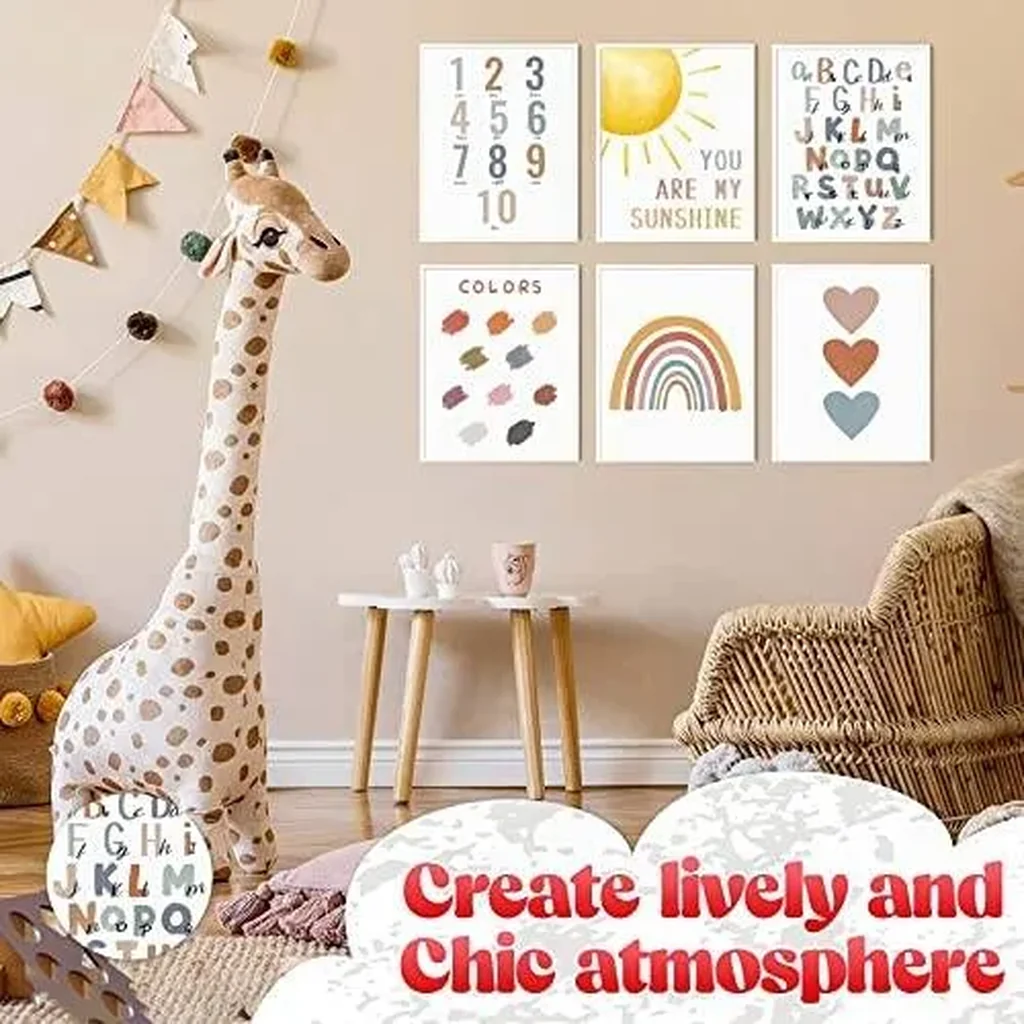 ALAYRA Boho Rainbow Classroom Decor You Are My Sunshine Wall Decor Alphabet Poster for Toddlers Wall Art Print 11 x 14 inch Set of 6 Unframed Nursery Decor Neutral Playroom Wall Decor 01 - Image 4