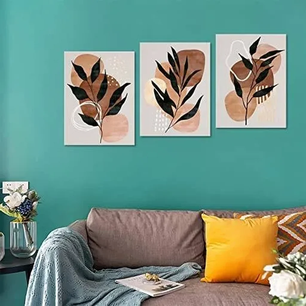 ALAYRA Boho Wall Art Minimalist Canvas Wall Pictures Abstract Mid Century Modern Wall Decor Bohemian Moon Phases Wall Painting for Living Room Bedroom Bathroom Home Office 12"x16"x3 Pcs 01 - Image 2