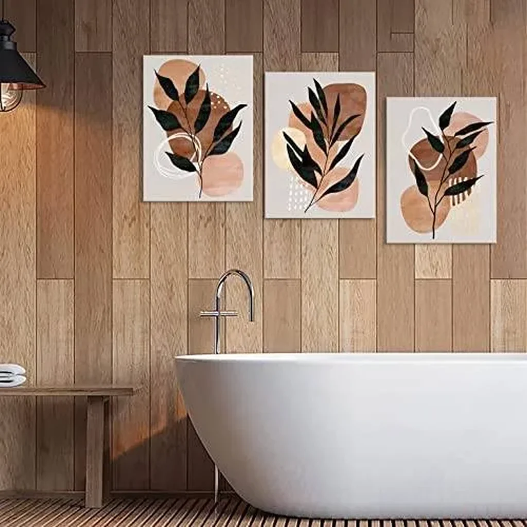 ALAYRA Boho Wall Art Minimalist Canvas Wall Pictures Abstract Mid Century Modern Wall Decor Bohemian Moon Phases Wall Painting for Living Room Bedroom Bathroom Home Office 12"x16"x3 Pcs 01 - Image 3