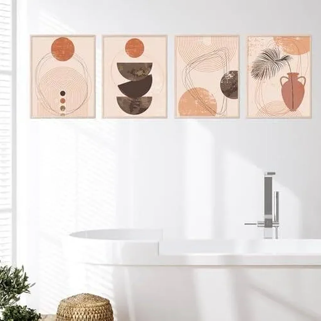ALAYRA Boho Wall Art Minimalistic Room Decor Mid Century Modern Wall Art - Set of 4 Botanical Prints Boho Wall Decor Boho Art Wall Decor, Botanical Wall Art Minimalist Wall Art (8x10) Unframed 01 - Image 2