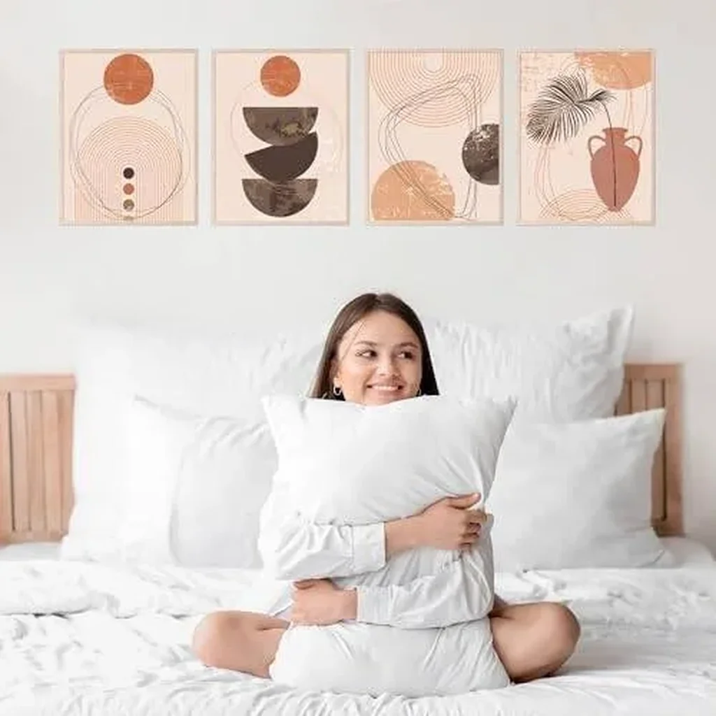 ALAYRA Boho Wall Art Minimalistic Room Decor Mid Century Modern Wall Art - Set of 4 Botanical Prints Boho Wall Decor Boho Art Wall Decor, Botanical Wall Art Minimalist Wall Art (8x10) Unframed 01 - Image 3