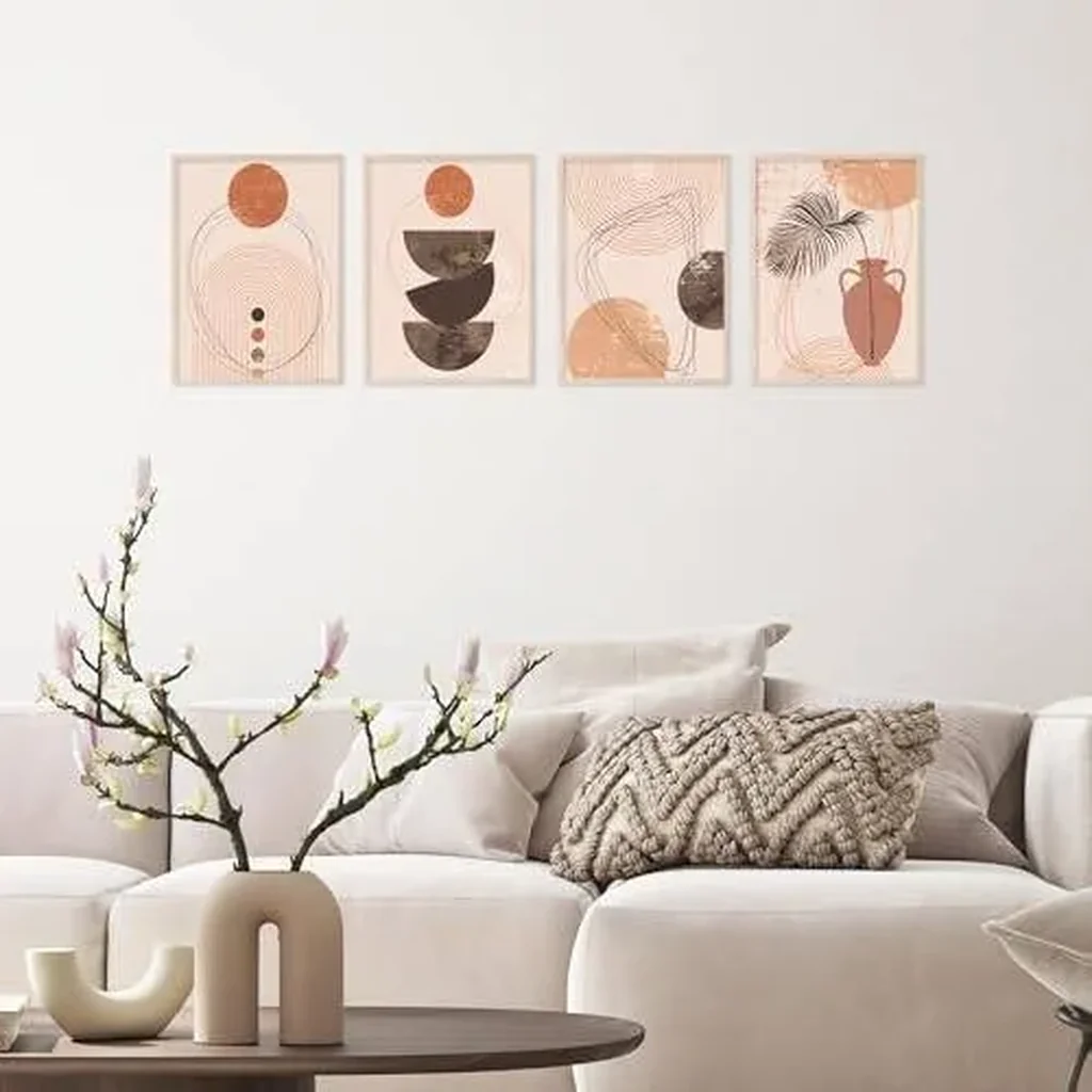 ALAYRA Boho Wall Art Minimalistic Room Decor Mid Century Modern Wall Art - Set of 4 Botanical Prints Boho Wall Decor Boho Art Wall Decor, Botanical Wall Art Minimalist Wall Art (8x10) Unframed 01 - Image 4