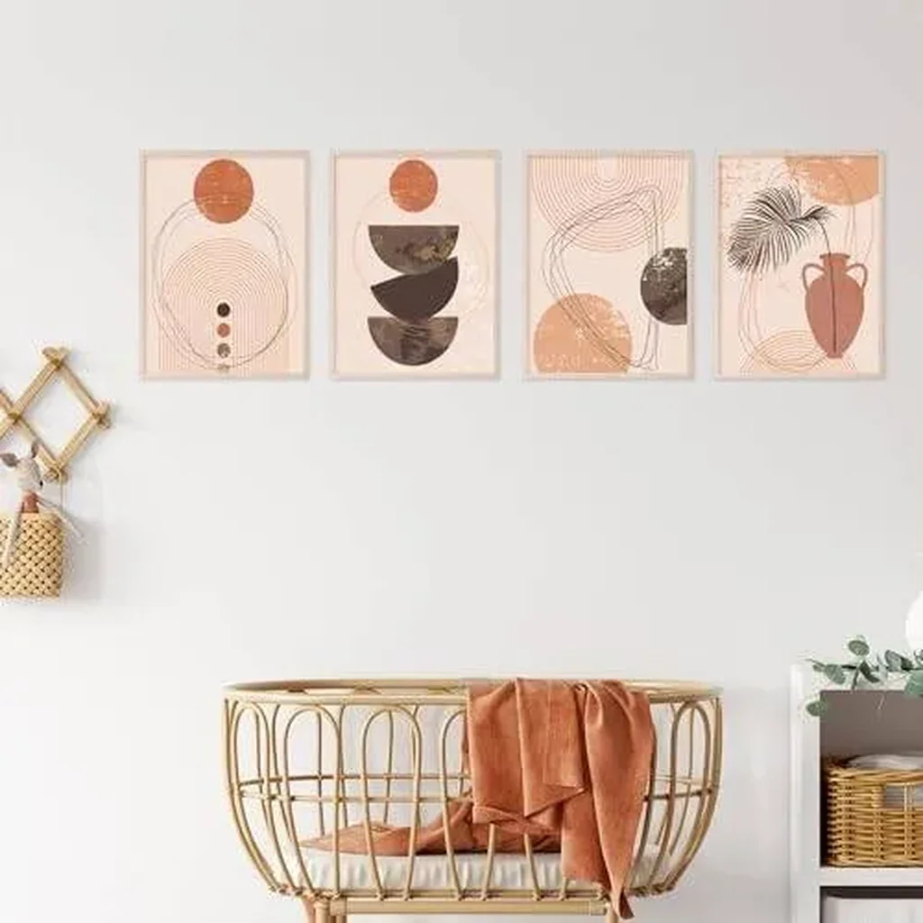 ALAYRA Boho Wall Art Minimalistic Room Decor Mid Century Modern Wall Art - Set of 4 Botanical Prints Boho Wall Decor Boho Art Wall Decor, Botanical Wall Art Minimalist Wall Art (8x10) Unframed 01 - Image 5