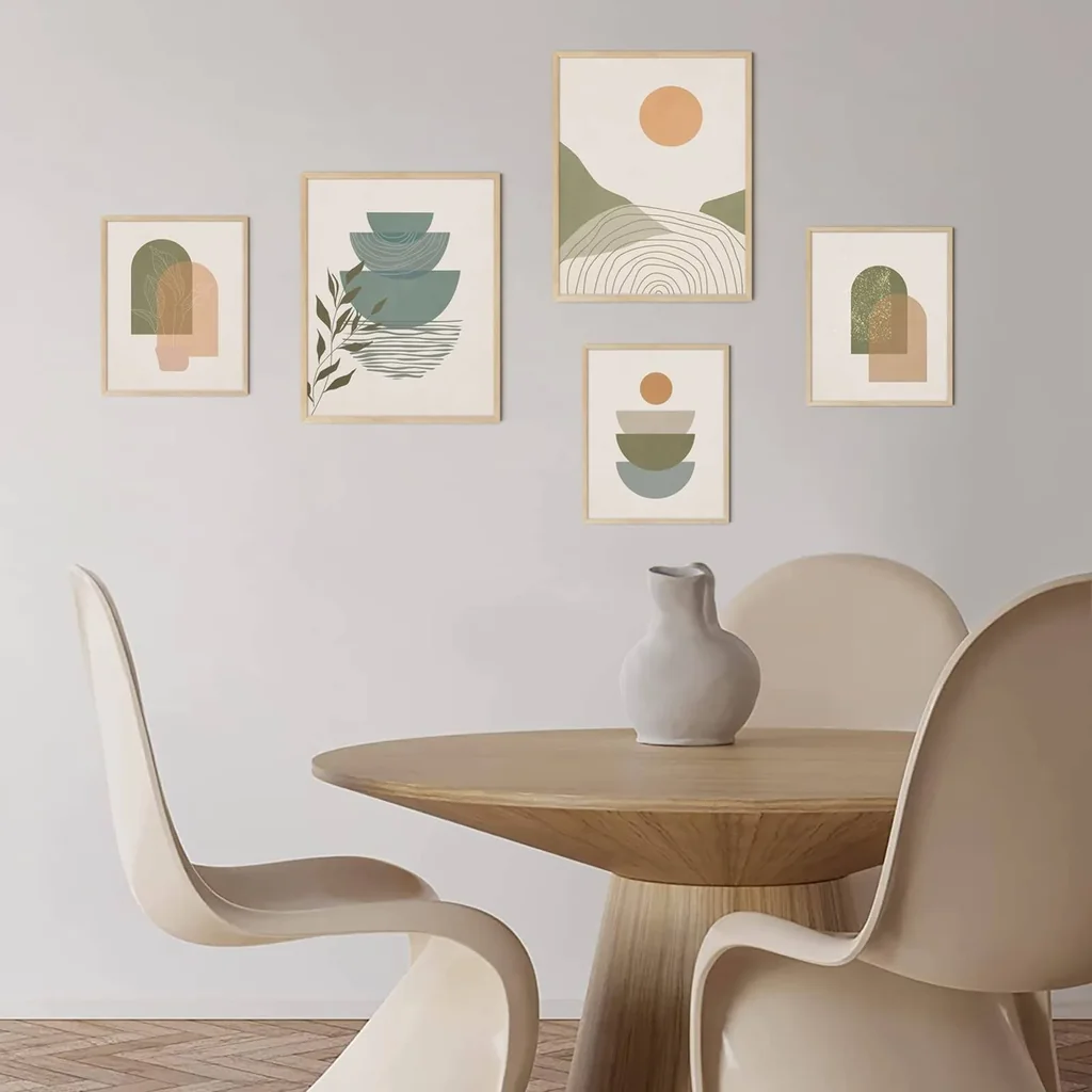 ALAYRA Boho Wall art Prints Flower Abstract Wall Art, line art wall decor Minimalist Wall Art Boho Wall Decor, Boho Prints for Bedroom Wall Decor 8''x10'' Set of 6 Unframed Art Prints (Arch, 2 Size) 0