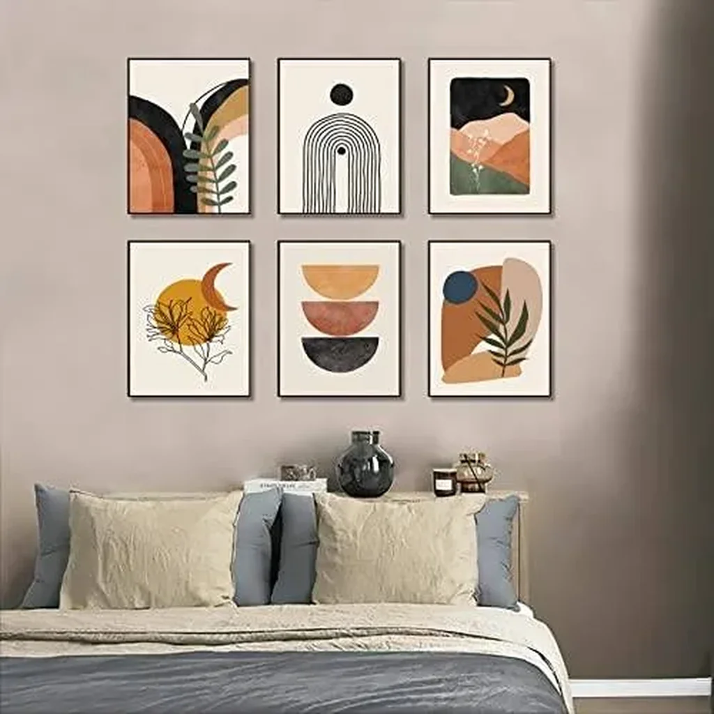 ALAYRA Boho Wall Art Prints, Mid-Century Modern Wall Art, Minimalist Boho Wall Decor for Bedroom Living Room Bathroom Office Gallery Boho Room Decor(8" X 10", Unframed) 01 - Image 3