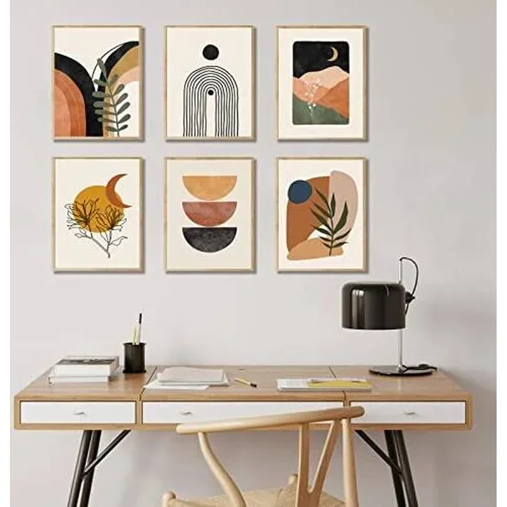 ALAYRA Boho Wall Art Prints, Mid-Century Modern Wall Art, Minimalist Boho Wall Decor for Bedroom Living Room Bathroom Office Gallery Boho Room Decor(8" X 10", Unframed) 01 - Image 4