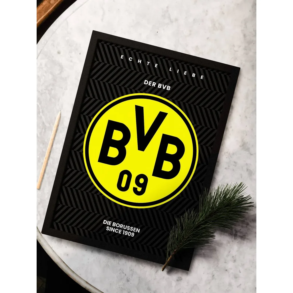 ALAYRA Borussia Dortmund BVB Football Club Framed Poster (8 x 12 Inches) For Room Decor/Gifting/For Football Fans/For Dortmund Fans 01