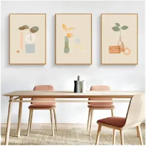 ALAYRA Botanical And Vase Wall Art Abstract Plant Line Drawing Posters Canvas Painting Prints Living Room Interior Home Decor 42X60Cmx3Pcs Unframed 01