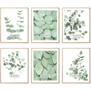 ALAYRA Botanical Boho Bathroom Decor Wall Art Prints Inspirational Tropical Leaves Wall Decor Sage Green Leaf Wall Art Pictures Motivational Posters Room Decor (11"x14" UNFRAMED) 01