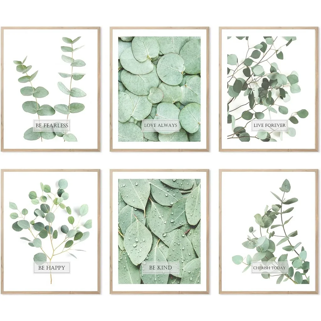 ALAYRA Botanical Boho Bathroom Decor Wall Art Prints Inspirational Tropical Leaves Wall Decor Sage Green Leaf Wall Art Pictures Motivational Posters Room Decor (11"x14" UNFRAMED) 01