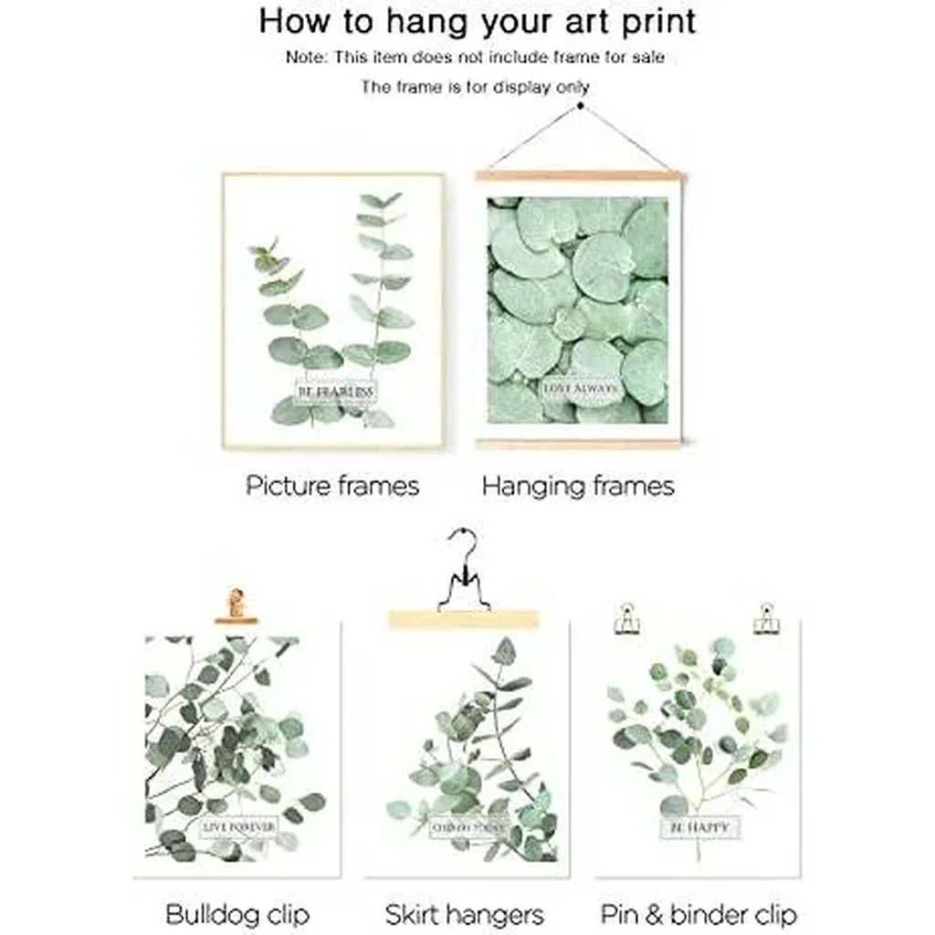 ALAYRA Botanical Boho Bathroom Decor Wall Art Prints Inspirational Tropical Leaves Wall Decor Sage Green Leaf Wall Art Pictures Motivational Posters Room Decor (11"x14" UNFRAMED) 01 - Image 2