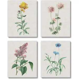 ALAYRA Botanical Flowers Wall Art Prints, (UNFRAMED 8x10) Vintage Floral Decor, Coastal Grandma Aesthetic Cottagecore Hampton Chic Living Room Bedroom Bathroom Entry Way Office (Vintage Florals) 01