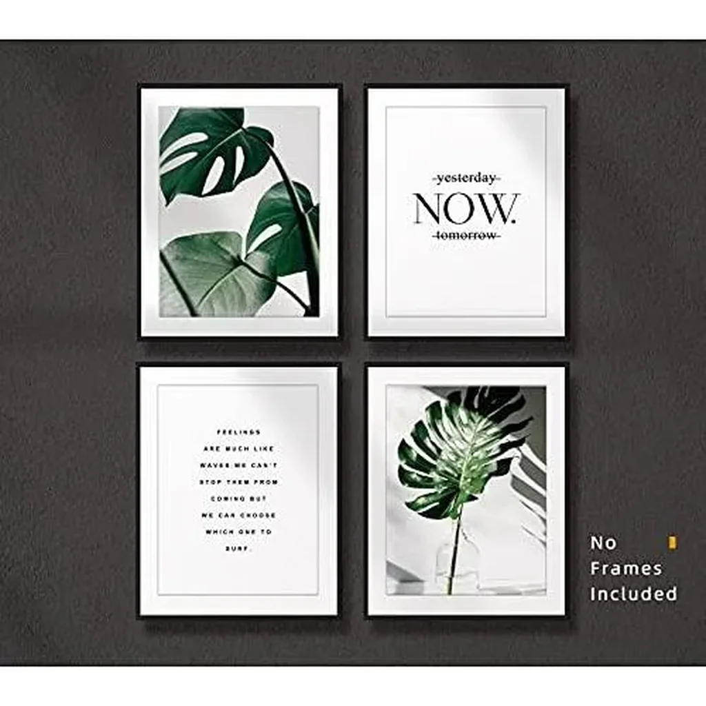 ALAYRA Botanical Leaf Wall Art, Motivational Wall Art Prints Canvas Poster, 8x10 Prints Unframed Set of 4 Plant Aesthetic for Bedroom Decor 01 - Image 5