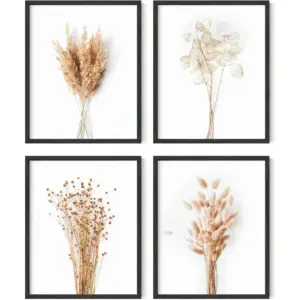 ALAYRA Botanical Prints - Set of 4 Floral Posters, Wall Decor, Unframed 8x10 01