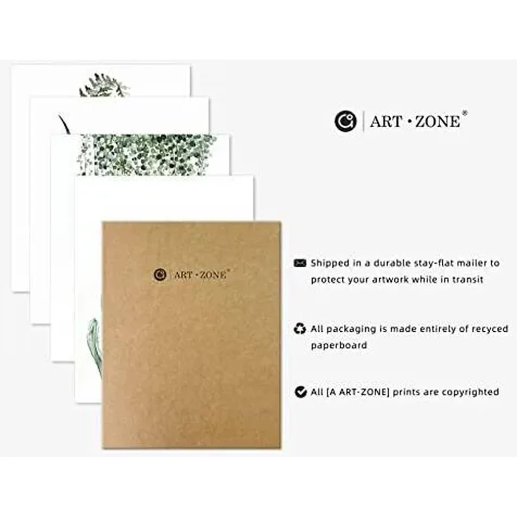 ALAYRA Botanical Prints Poster Wall Decor for Living Room, Plant Painting 8x10 Canvas Unframed Set of 4, Leaf Art (8x10, A/Green) 01 - Image 6
