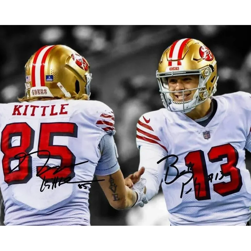 ALAYRA Brock Purdy George Kittle Signed Photo Autograph Print Wall Art Home Decor 01