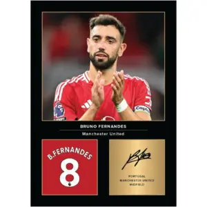 ALAYRA Bruno Fernandes Signed A4 Printed Photo Picture Display Gift For Football Fans Digitally Reproduced Signature Unframed 01