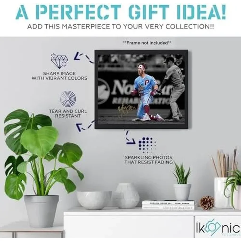 ALAYRA Bryce Harper Celebration Signed Photo Autograph Print Wall Art Home Decor 01 - Image 2