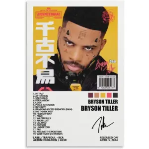 ALAYRA Bryson Tiller Poster Bryson Tiller Music Album Cover Posters for Room Aesthetic Canvas Wall Art Bedroom Decor 12x18inch(30x45cm), Unframe-style-3 01