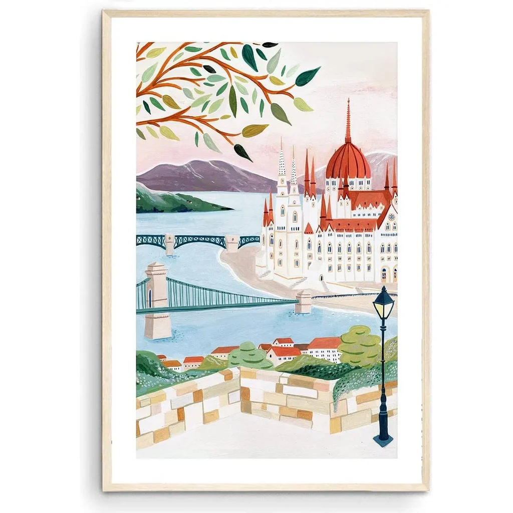 ALAYRA Budapest Art Print, Hungary Art Print, Budapest Poster, Travel Gift, Travel Poster, Budapest Wall Art, Travel Gift, Home Decor, Housewarming (Unframed) (12x18) 01