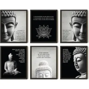 ALAYRA Buddha Wall Art - Inspirational Buddhist Quotes Poster, Zen Meditation Decor for Bedroom, Office, Yoga Room (8x10 UNFRAMED) 01