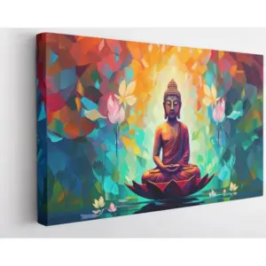 ALAYRA Buddha Wallpaper Canvas Wall Art Framed For Bedroom Living Room Artwork Home Dcor (30x40) 01