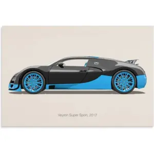 ALAYRA Bugatti Car Poster Bugatti Divo Chiron Supercar Posters For Room Aesthetic Racing Car Canvas Wall Art For Boy's Bedroom Unframe-style 24x16inch(60x40cm) 01