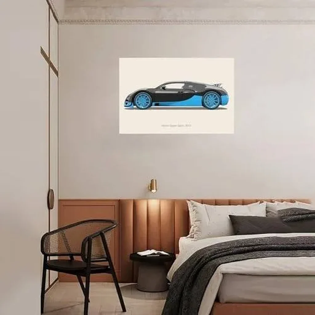 ALAYRA Bugatti Car Poster Bugatti Divo Chiron Supercar Posters For Room Aesthetic Racing Car Canvas Wall Art For Boy's Bedroom Unframe-style 24x16inch(60x40cm) 01 - Image 2