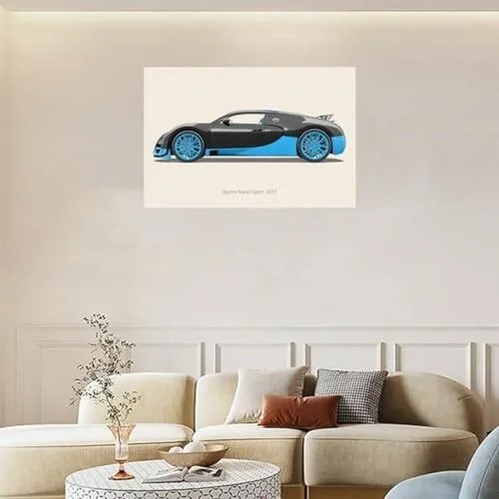 ALAYRA Bugatti Car Poster Bugatti Divo Chiron Supercar Posters For Room Aesthetic Racing Car Canvas Wall Art For Boy's Bedroom Unframe-style 24x16inch(60x40cm) 01 - Image 3