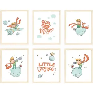 ALAYRA bumbleboo Little Prince Nursery Wall Art, Little Prince Playroom Decor, Little Prince Posters, Set of 6 UNFRAMED Prints, Little Prince Decor 01